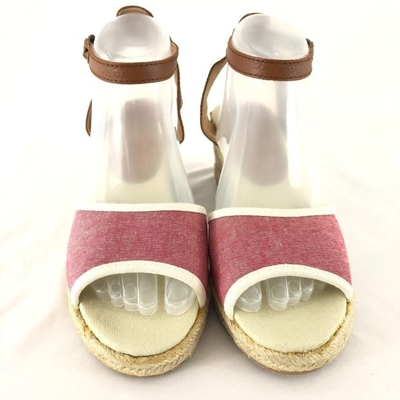 Soludos Womens Wedge Sandal Oxford Nantucket Red 8 - Picture 2 of 5